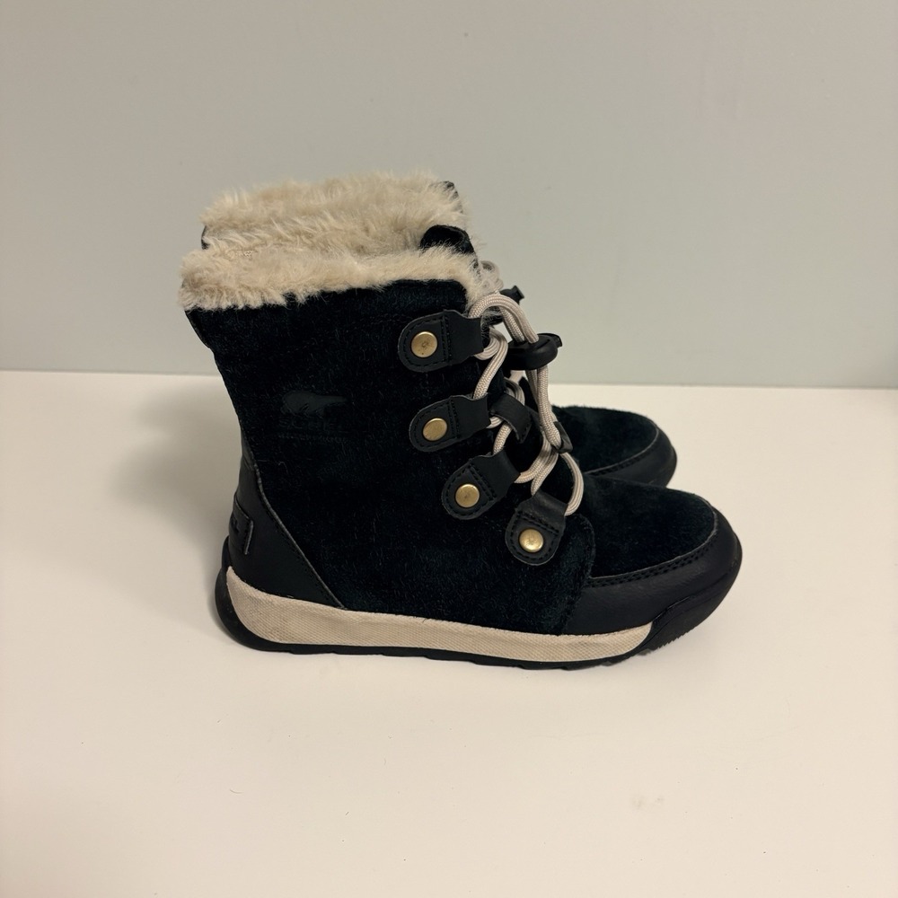 Sorel Boots Youth 13 Whitney II Joan Waterproof Winter Black Snow Outdoors